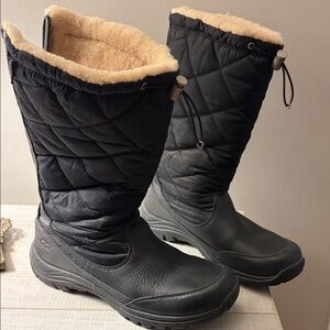 UGG Black Quilted Boots with Soft Cream Interior